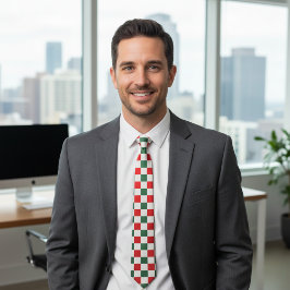 Bold Red & Hunter Green Krawatte