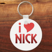 Bold Red I Heart Nick Schlüsselanhänger (Vorderseite)