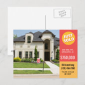 Bold Red Just Sold House Anwesen Werbung Postkarte (Vorne/Hinten)