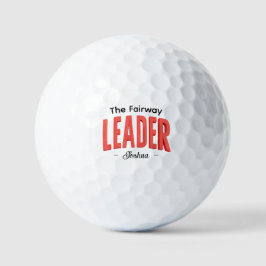 Bold Red LEADER Text Graphic  Golfball