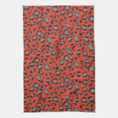 Bold Red Leopard Animal Print Glam 1 Geschirrtuch (Vertikal)