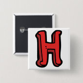 Bold Red Letter H Fun Alphabet Button (Vorne & Hinten)