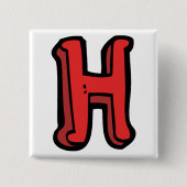 Bold Red Letter H Fun Alphabet Button (Vorderseite)