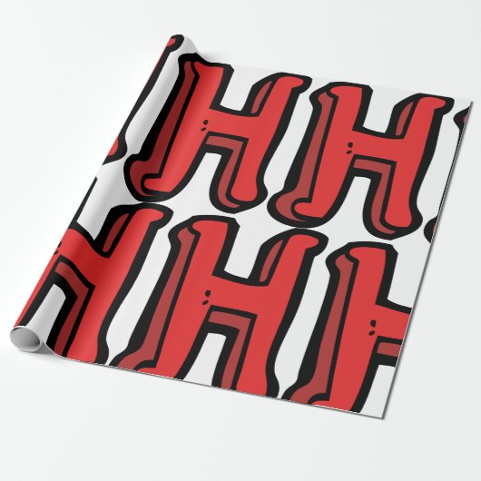 Bold Red Letter H Fun Alphabet Geschenkpapier (Ungerollt)