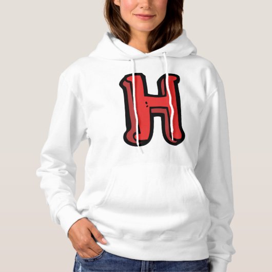 Bold Red Letter H Fun Alphabet Hoodie (Vorderseite)
