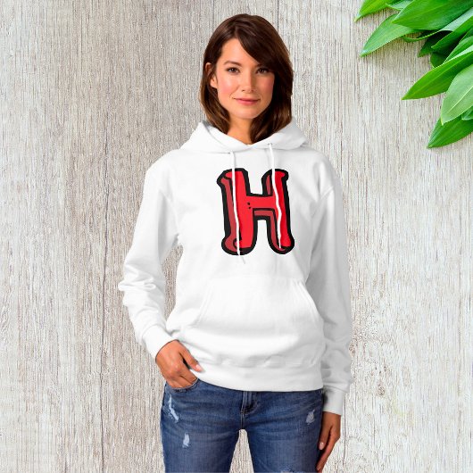Bold Red Letter H Fun Alphabet Hoodie