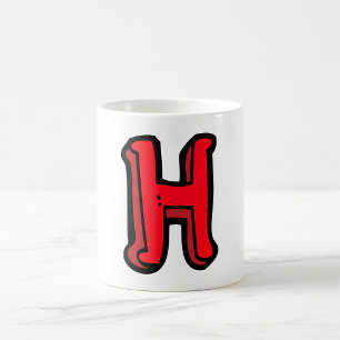 Bold Red Letter H Fun Alphabet Kaffeetasse