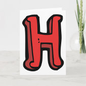 Bold Red Letter H Fun Alphabet Karte