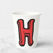 Bold Red Letter H Fun Alphabet Pappbecher (Vorderseite)