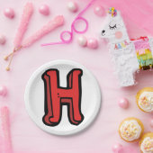 Bold Red Letter H Fun Alphabet Pappteller (Party)