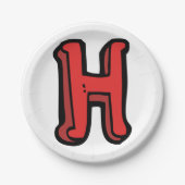 Bold Red Letter H Fun Alphabet Pappteller (Vorderseite)