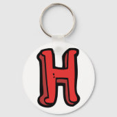 Bold Red Letter H Fun Alphabet Schlüsselanhänger (Vorderseite)