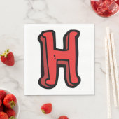 Bold Red Letter H Fun Alphabet Serviette (Beispiel)