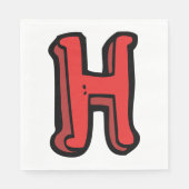 Bold Red Letter H Fun Alphabet Serviette (Vorderseite)