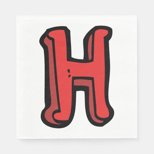Bold Red Letter H Fun Alphabet Serviette (Vorderseite)