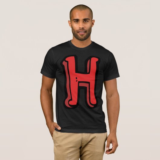 Bold Red Letter H Fun Alphabet T-Shirt (Vorne ganz)