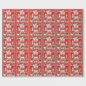 Bold Red Merry Christmas Photo Collage 2025 Geschenkpapier (Flach)