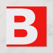 Bold Red Modern Beruflich Monogram Quadratische Visitenkarte (Vorderseite)