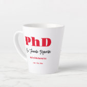 Bold Red Name PhD Abschluss Milchtasse (Linke Ecke)