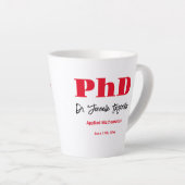 Bold Red Name PhD Abschluss Milchtasse (Rechte Ecke)