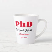 Bold Red Name PhD Abschluss Milchtasse (Rechts)
