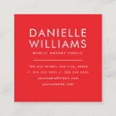 Bold Red Notary Public QR Code Fun Quadratische Visitenkarte (Rückseite)