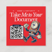 Bold Red Notary Public QR Code Fun Quadratische Visitenkarte (Vorderseite)