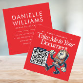 Bold Red Notary Public QR Code Fun Quadratische Visitenkarte