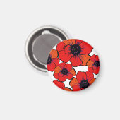 Bold Red Orange Poppies Magnet (Vorderseite/Rückseite)