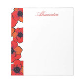 Bold Red Orange Poppies Notizblock (Vorderseite)