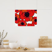 Bold Red Orange Poppies Poster (Küche)
