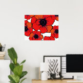 Bold Red Orange Poppies Poster (Heimbüro)