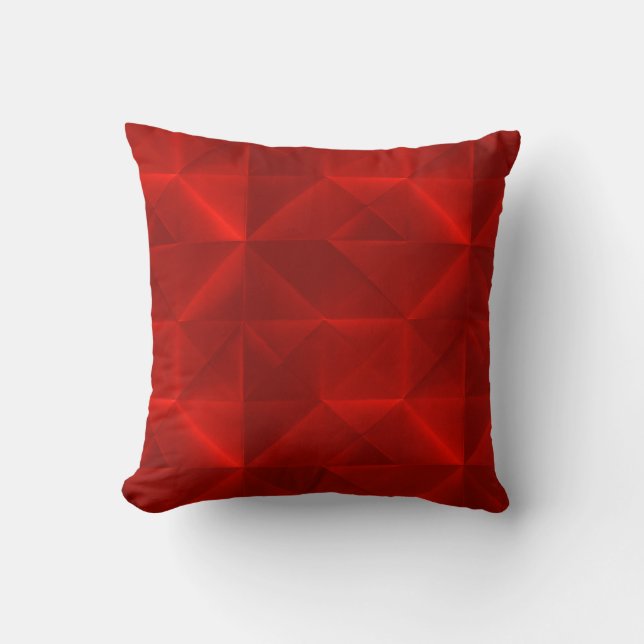 Bold Red Origami Pattern Kissen (Vorderseite)
