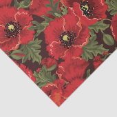 BOLD Red Poppies und Ladybug Modernes Blumenmuster Seidenpapier (Ausschnitt)