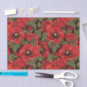 BOLD Red Poppies und Ladybug Modernes Blumenmuster Seidenpapier (Handwerk)