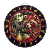Bold Red Raccoon Illuminiert Rustikalen Charme Dartscheibe (vorne)