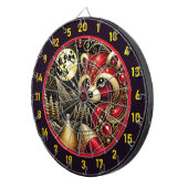 Bold Red Raccoon Illuminiert Rustikalen Charme Dartscheibe (Vorderseite rechts)