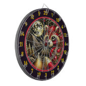 Bold Red Raccoon Illuminiert Rustikalen Charme Dartscheibe (Vorderseite Links)