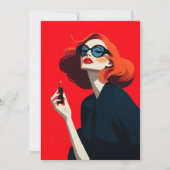 Bold Red Retro Glamour Einladung (Vorderseite)