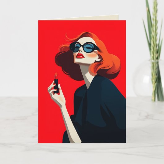 Bold Red Retro Glamour Einladung (Vorderseite)