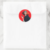 Bold Red Retro Glamour Runder Aufkleber (Tasche)