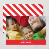Bold Red Ribbon Christmas Card Feiertagskarte (Vorne/Hinten)