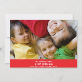 Bold Red Ribbon Christmas Card Feiertagskarte