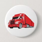 Bold Red Semi Truck Big Rig Trucker Button (Vorderseite)