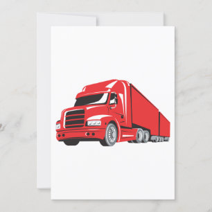 Bold Red Semi Truck Big Rig Trucker Einladung