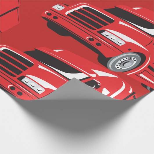 Bold Red Semi Truck Big Rig Trucker Geschenkpapier (Ecke)