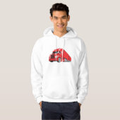 Bold Red Semi Truck Big Rig Trucker Hoodie (Vorne ganz)