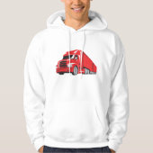 Bold Red Semi Truck Big Rig Trucker Hoodie (Vorderseite)