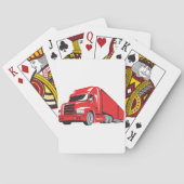 Bold Red Semi Truck Big Rig Trucker Spielkarten (Rückseite)