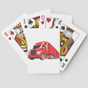 Bold Red Semi Truck Big Rig Trucker Spielkarten